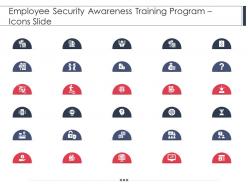 Employee security awareness training program icons slide ppt grid