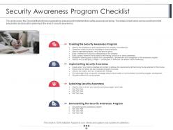 Employee Security Awareness Training Program Powerpoint Presentation Slides
