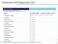 Employee self assessment extraordinary contributor ppt powerpoint presentation infographics