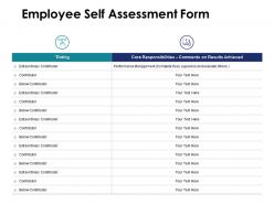 Employee Self Assessment Form Contributor Ppt Powerpoint Presentation Pictures Design Inspiration