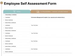 Employee self assessment form core responsibilities powerpoint slides