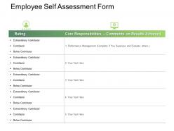 Employee self assessment form ppt powerpoint presentation styles icons