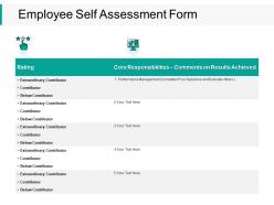 Employee Self Assessment Form Table Ppt Powerpoint Presentation Gallery Inspiration