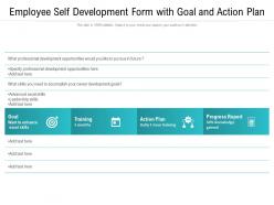 Employee self development form with goal and action plan