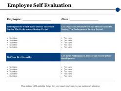Employee Self Evaluation Ppt Powerpoint Presentation File Model