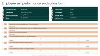 Employee Self Performance Evaluation Form Successful Employee Performance