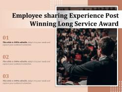 Employee sharing experience post winning long service award