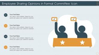 Employee Sharing Opinions In Formal Committee Icon