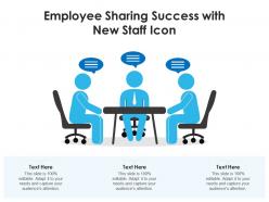 Employee sharing success with new staff icon