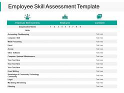 Employee skill assessment planning ppt powerpoint presentation summary professional