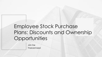 Employee Stock Purchase Plans Discounts And Ownership Opportunities PPT Outline AT