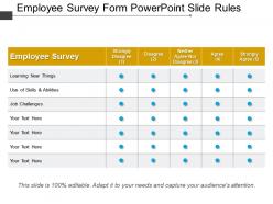 Employee survey form powerpoint slide rules