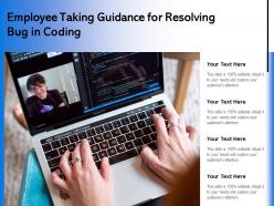 Employee taking guidance for resolving bug in coding