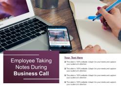 Employee taking notes during business call