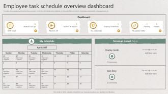 Employee Task Schedule Overview Dashboard