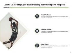 Employee teambuilding activities sports proposal powerpoint presentation slides