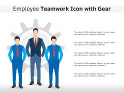 Employee teamwork icon with gear