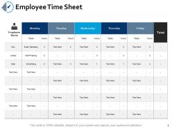 Employee Time Sheet Tasks Ppt Powerpoint Presentation Ideas Graphics Example