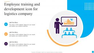 Employee Training And Development Icon For Logistics Company
