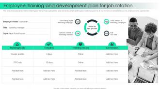 Employee Training And Development Plan For Job Rotation Job Rotation Plan For Employee Career Growth