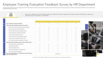 Employee Training Evaluation Feedback Survey By HR Department