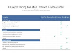 Employee training evaluation form with response scale
