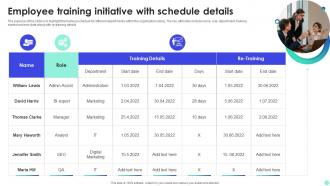 Employee Training Initiative With Schedule Details