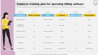 Employee Training Plan For Operating Billing Implementing Billing Software To Enhance Customer