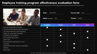 Employee Training Program Effectiveness Strategies To Improve Employee Productivity