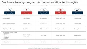Employee Training Program For Communication Technologies Digital Signage In Internal