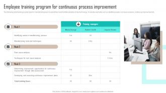 Employee Training Program For Continuous Implementing Latest Manufacturing Strategy SS V
