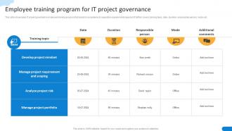 Employee Training Program For IT Project Governance