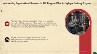 Employee Training Program To Implement Organizational AML Measures Training Ppt