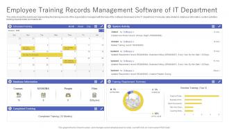Employee Training Records Management Software Of IT Department