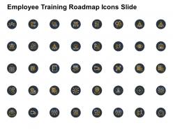 Employee Training Roadmap Icons Slide Pillars Ppt Powerpoint Presentation Files