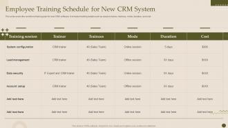 Employee Training Schedule For New Crm System Crm Software Deployment Guide