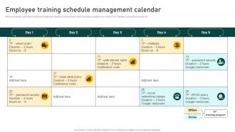 Employee Training Schedule Management Calendar