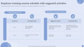 Employee Training Session Schedule With Suggested Activities