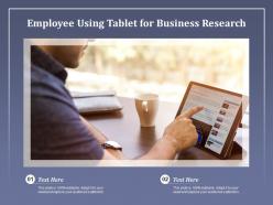 Employee using tablet for business research