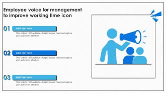 Employee Voice For Management To Improve Working Time Icon
