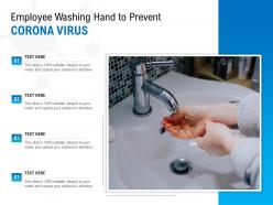 Employee washing hand to prevent corona virus