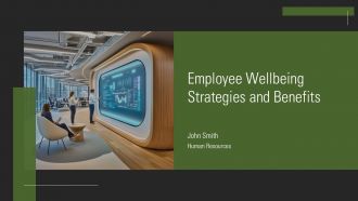 Employee Wellbeing Strategies And Benefits PPT Template AT