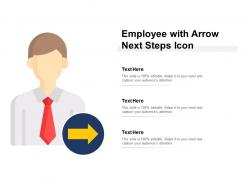 Employee with arrow next steps icon