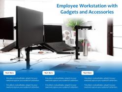 Employee workstation with gadgets and accessories
