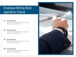 Employee writing work agenda for future