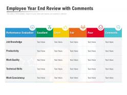 Employee year end review with comments