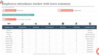 Employees Attendance Tracker With Leave Summary