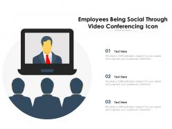 Employees being social through video conferencing icon