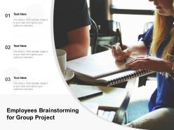 Employees brainstorming for group project