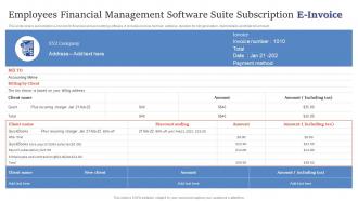 Employees Financial Management Software Suite Subscription E Invoice